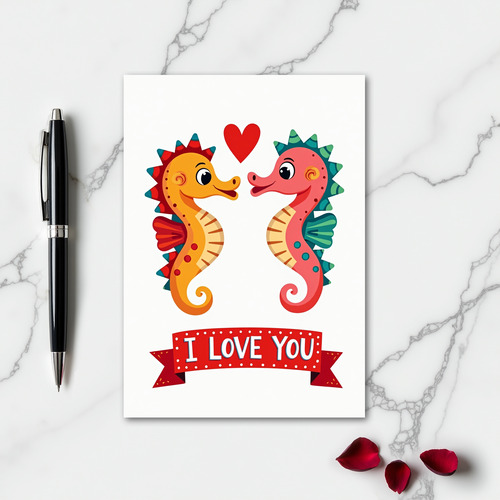 I Love You Seahorse Sweet Card