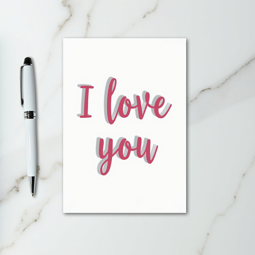 I Love You Shadow Script Card