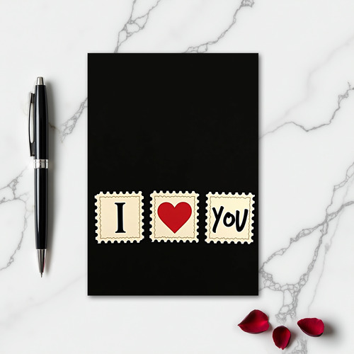 I Love You Simple Art Card