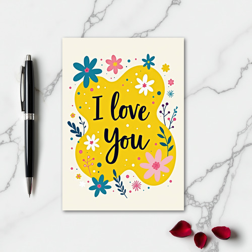 I Love You Simple Flower Card