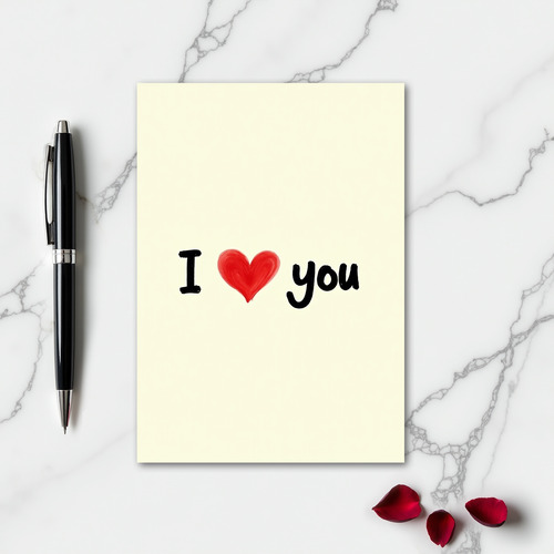 I Love You Simple Heart Felt Card