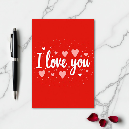 I Love You Simple Hearts Card