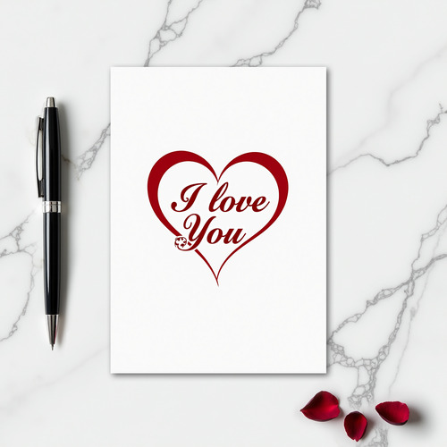 I Love You Soccer Heart Card