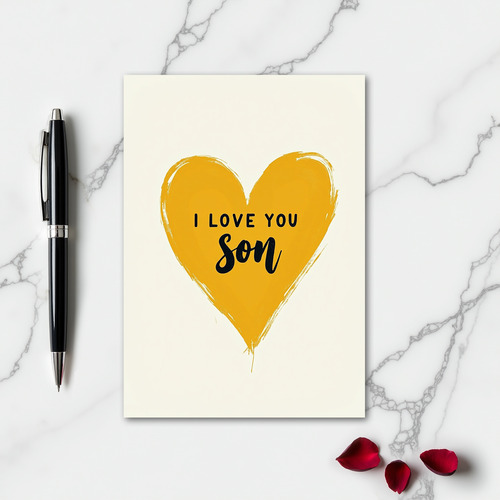 I Love You Son Heart Art Card