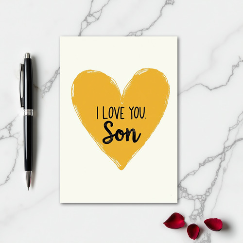 I Love You Son Yellow Heart Card