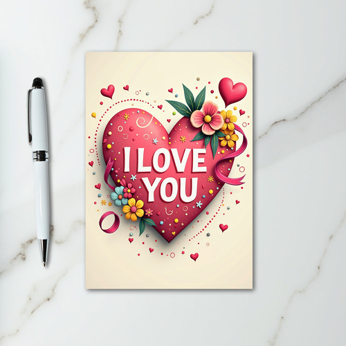 I Love You Sprinkles Heart Card