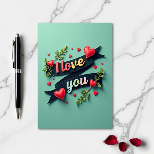 I Love You Stitched Heart Card