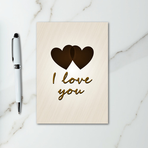 I Love You Striped Hearts Card