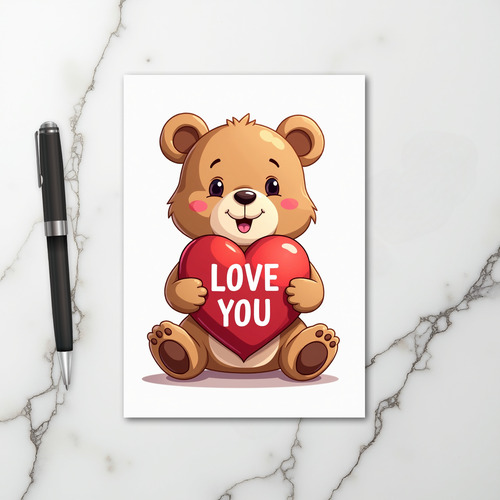 I Love You Teddy Bear Card