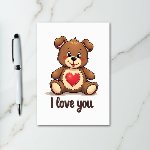 I Love You Teddy Bear Greeting Card