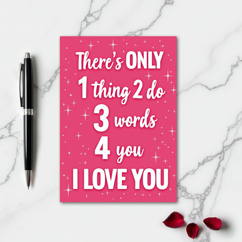 I Love You Text Message Card