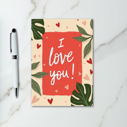 I Love You Tropical Heart Card