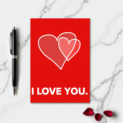 I Love You Two Hearts Card