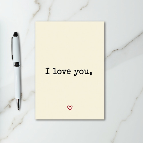 I Love You Typewriter Card