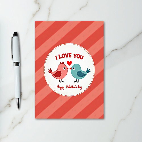 I Love You Valentines Birds Card