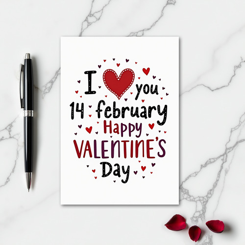 I Love You Valentines Day Heart Card