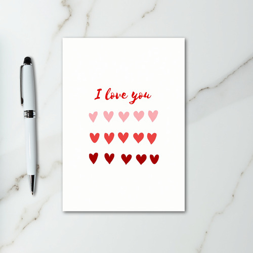 I Love You Valentines Day Hearts Card