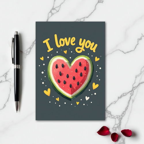 I Love You Watermelon Card