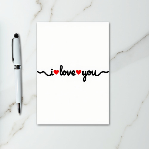 I Love You Wavy Hearts Card