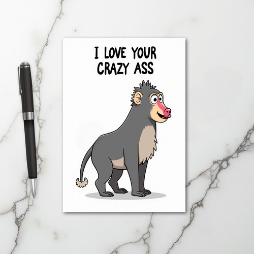I Love Your Crazy Ass Monkey Card