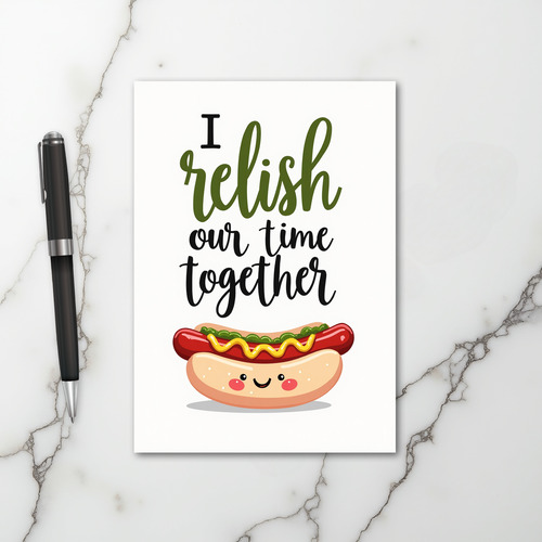 I Relish Our Love Hot Dog Card