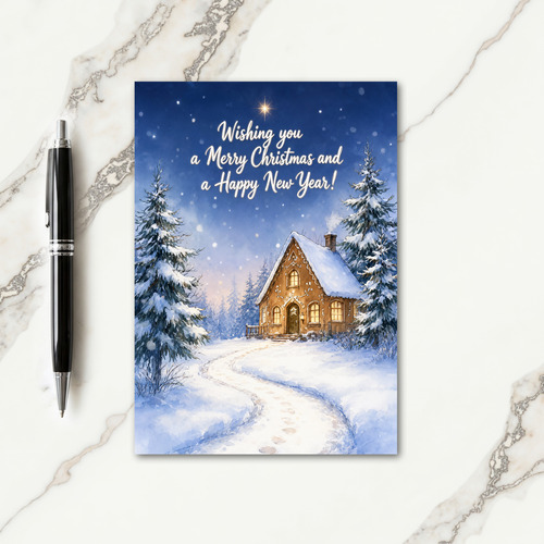 I Wish Merry Christmas And Happy New Year Card