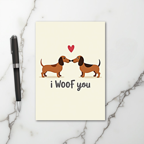 I Woof You Dachshund Love Card