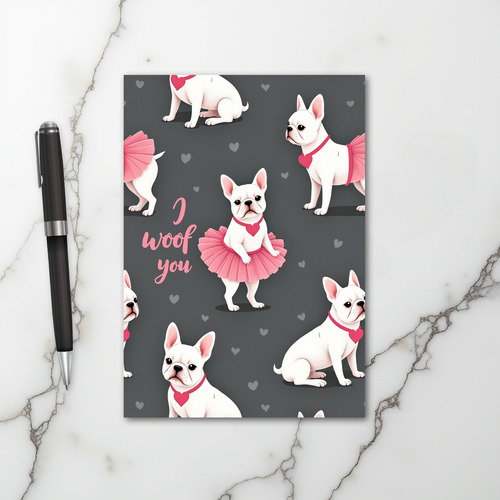 I Woof You French Bulldog Card