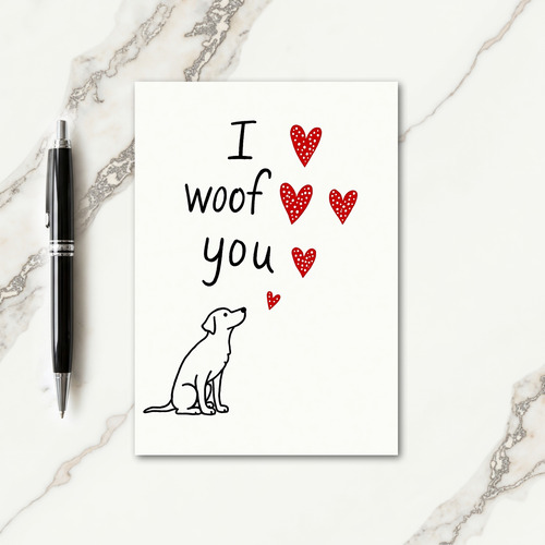 I Woof You Mothers Day Hearts Card