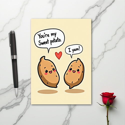 I Yam Sweet Potato Pun Card