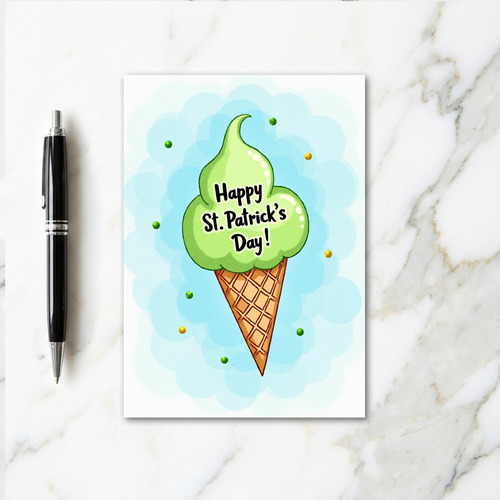 Ice Cream St Patricks Day Card