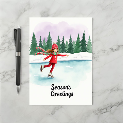 Ice Skating Winter Card