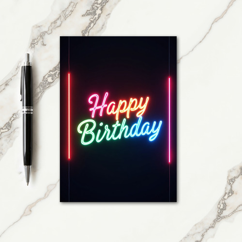 Illuminated Birthday Script Card