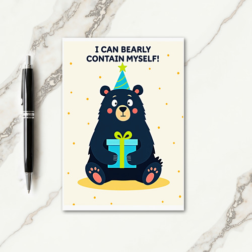 Illustrated Bear Birthday Card