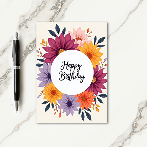 Illustrated Birthday Bloom Card