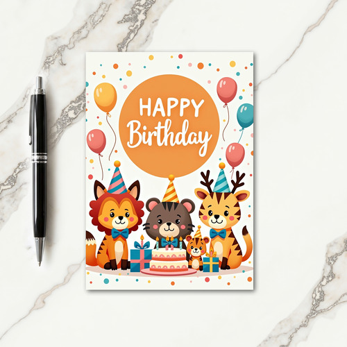 Illustrated Birthday Party Card