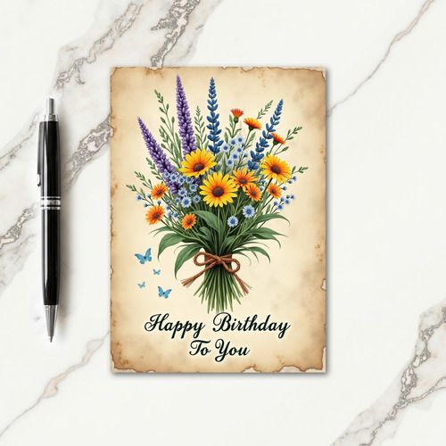 Illustrated Bloom Birthday Card