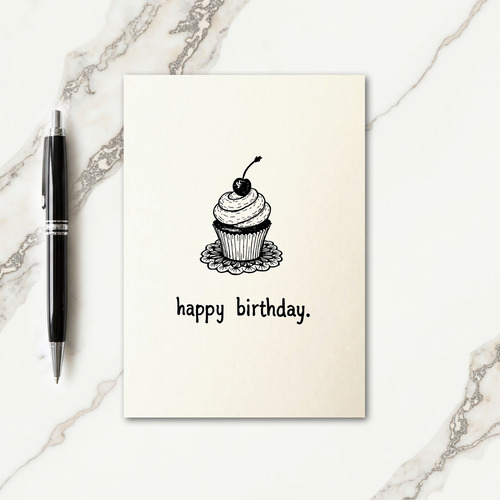 Illustrated Cupcake Birthday Card