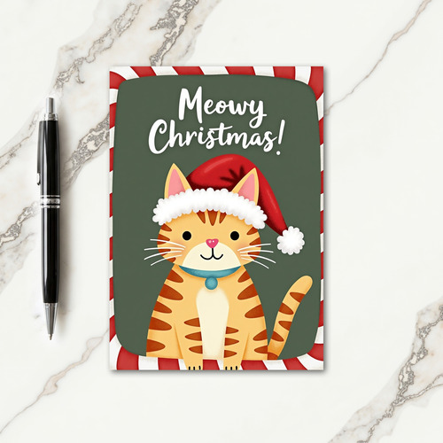 Illustrated Feline Christmas Card