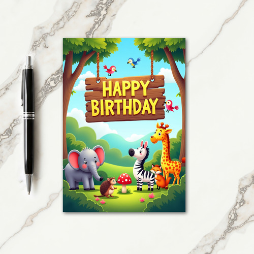 Illustrated Friends Birthday Card