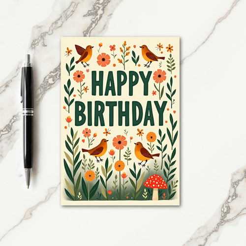 Illustrated Nature Birthday Card