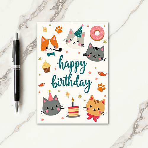 Illustrated Party Birthday Card