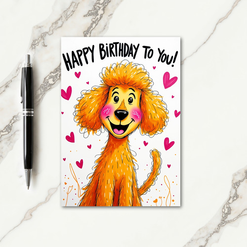 Illustrated Pup Birthday Card