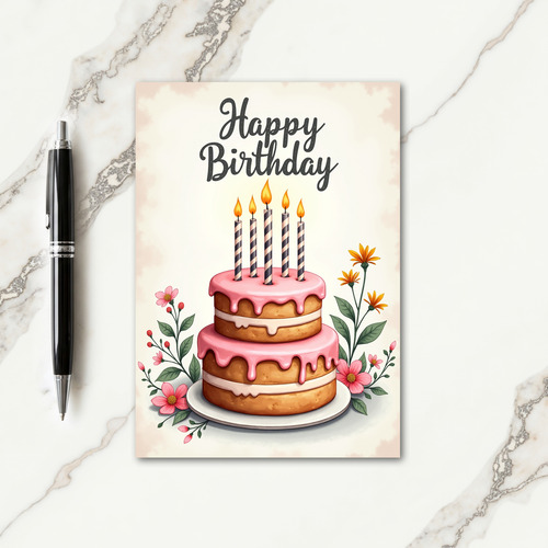 Illustrated Treat Birthday Card