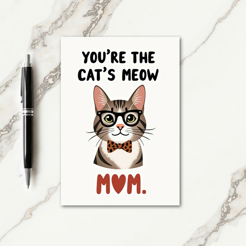 Illustration Cats Meow Mom Card