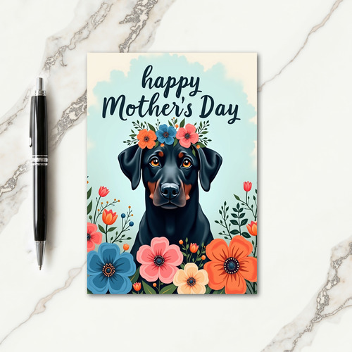 Illustration Dog Mothers Day Card