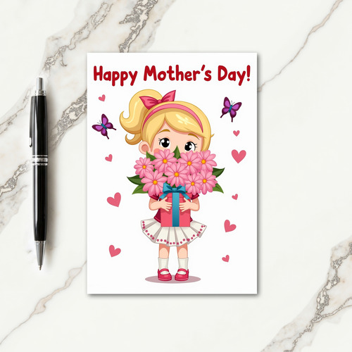 Illustration Happy Mothers Day Card