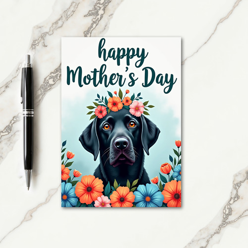 Illustrative Canine Floral Card