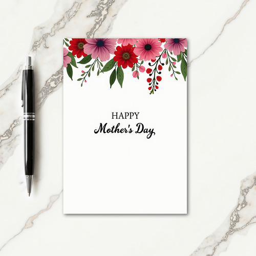 Illustrative Floral Mom Card