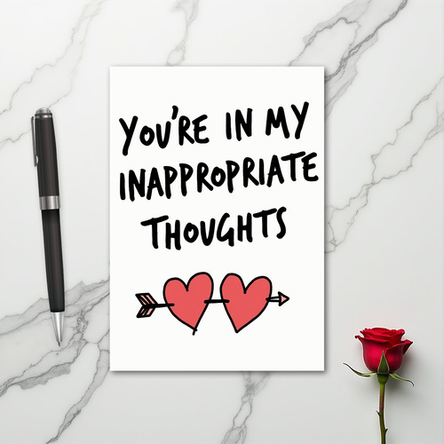 Inappropriate Thoughts Romantic Card